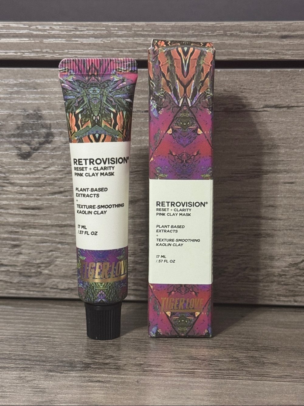 Tiger love retrovision reset + clarity pink clay mask ~ 17 ml ~ NIB